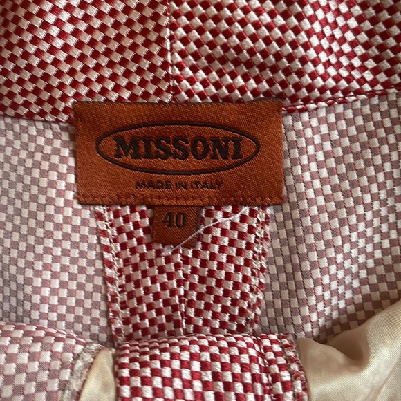 Missioni red checkered print shorts!! In perfect condition (worn twice). - Picture 3 of 3